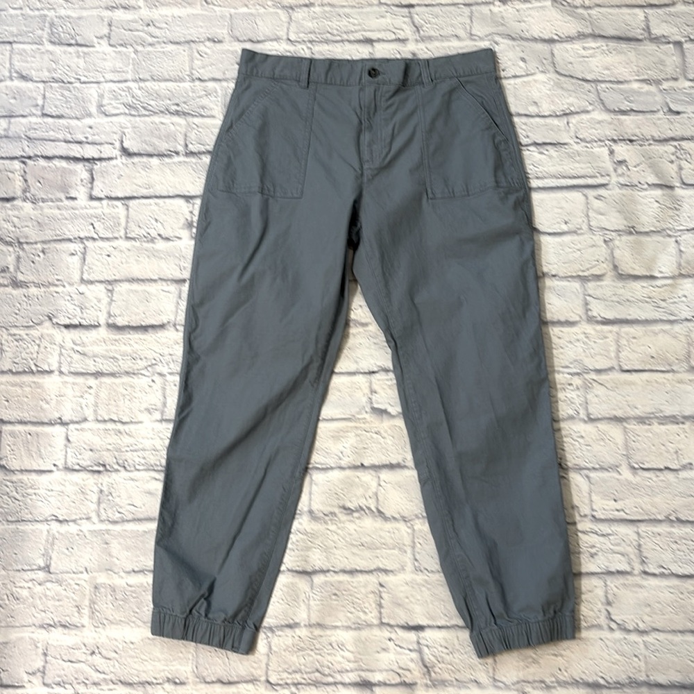 Eddie Bauer Rainier Cotton Joggers High Rise Light Blue Grey Pants Size 10